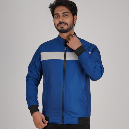 Winter saskin padding jacket - Blue and white